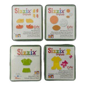 Sizzix Originals Small Green Dies Pajamas Bear Doll Shoes Sports Gear Short Set